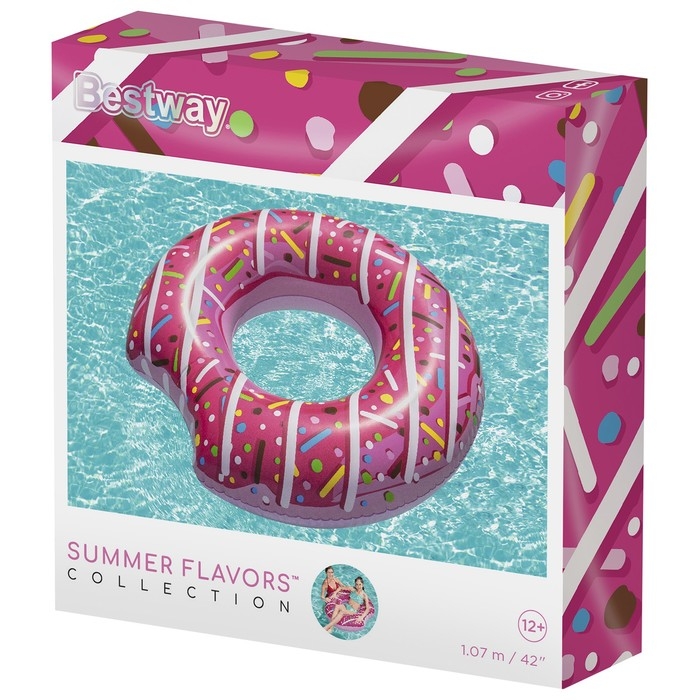 Круг для плавания «Пончик», d=107 см, от 12 лет, цвет МИКС, 36118 Bestway Круг для плавания «Пончик», d=107 см, от 12 лет, цвет МИКС, 36118 Bestway