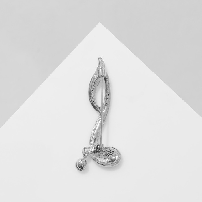 Брошь «Нота», цвет белый в серебре Брошь «Нота», цвет белый в серебре