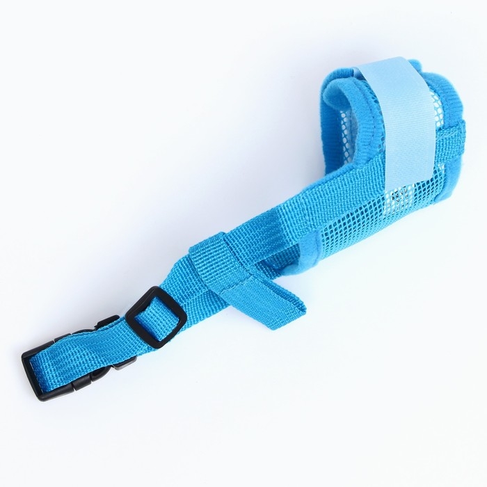 Намордник сетчатый с двойной фиксацией, размер S, голубой Намордник сетчатый с двойной фиксацией, размер S, голубой