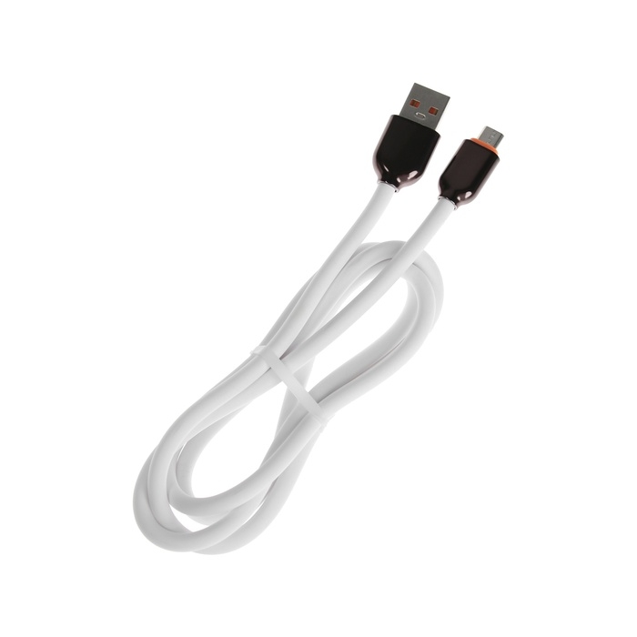 Кабель MicroUSB - USB, 2.4 A, оплётка PVC, 1 метр, белый Кабель MicroUSB - USB, 2.4 A, оплётка PVC, 1 метр, белый