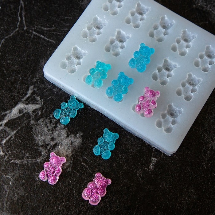 Форма силиконовая универсальная «Мишки», 9 × 7,5 × 0,8 см Форма силиконовая универсальная «Мишки», 9 × 7,5 × 0,8 см