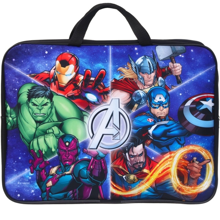 Папка с ручками текстильная А4, 350х270х100 мм, Мстители Папка с ручками текстильная А4, 350х270х100 мм, Мстители