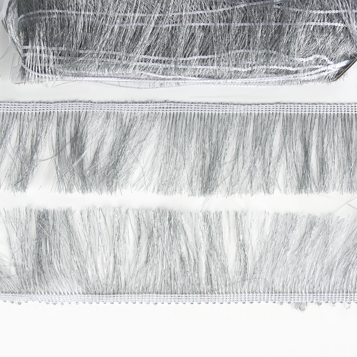 Тесьма с бахромой, цвет серебро ширина 6 см, по 25 м Тесьма с бахромой, цвет серебро ширина 6 см, по 25 м