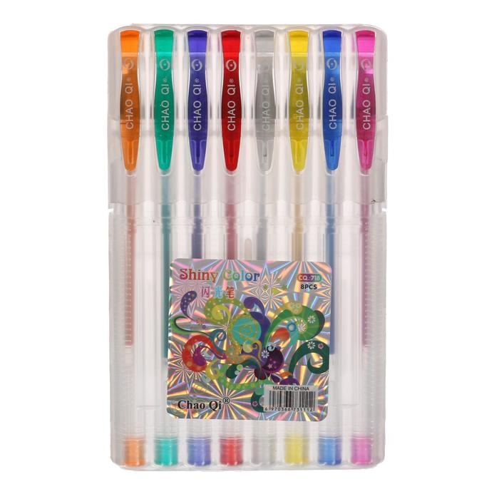 Набор гелевых ручек, 8 цветов, в пластиковой коробке Набор гелевых ручек, 8 цветов, в пластиковой коробке