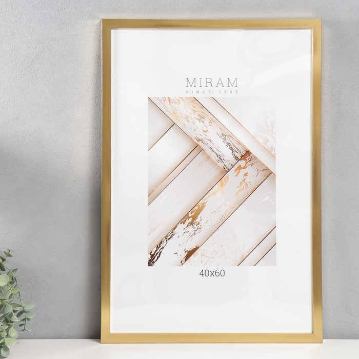Фоторамка пластик Фоторамка пластик "МИРАМ" 40х60 см, 641811 золото (пластиковый экран)