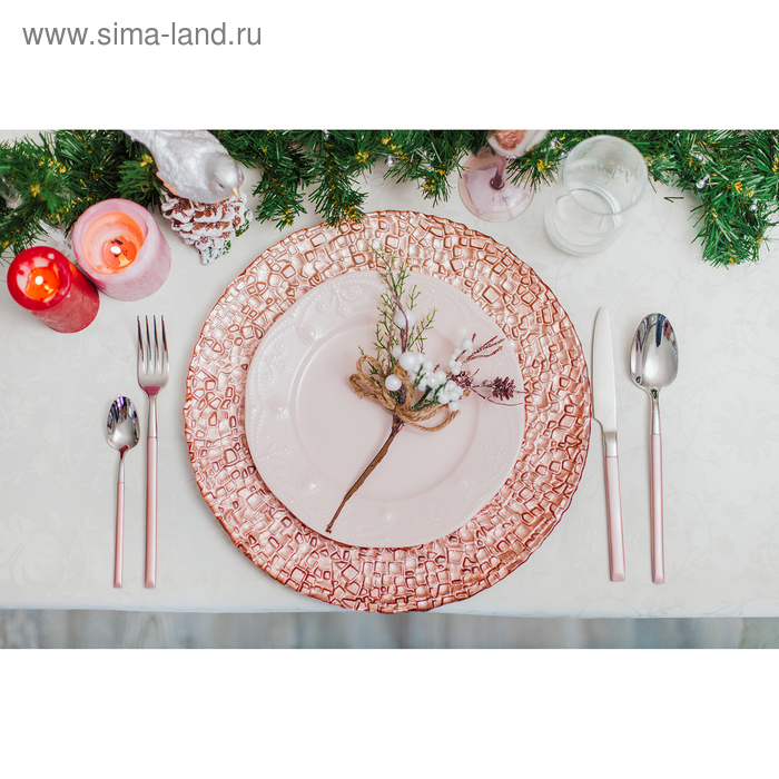 Тарелка - блюдо подстановочное Magistro «Кринкл», d=33 см, цвет розовый Тарелка - блюдо подстановочное Magistro «Кринкл», d=33 см, цвет розовый