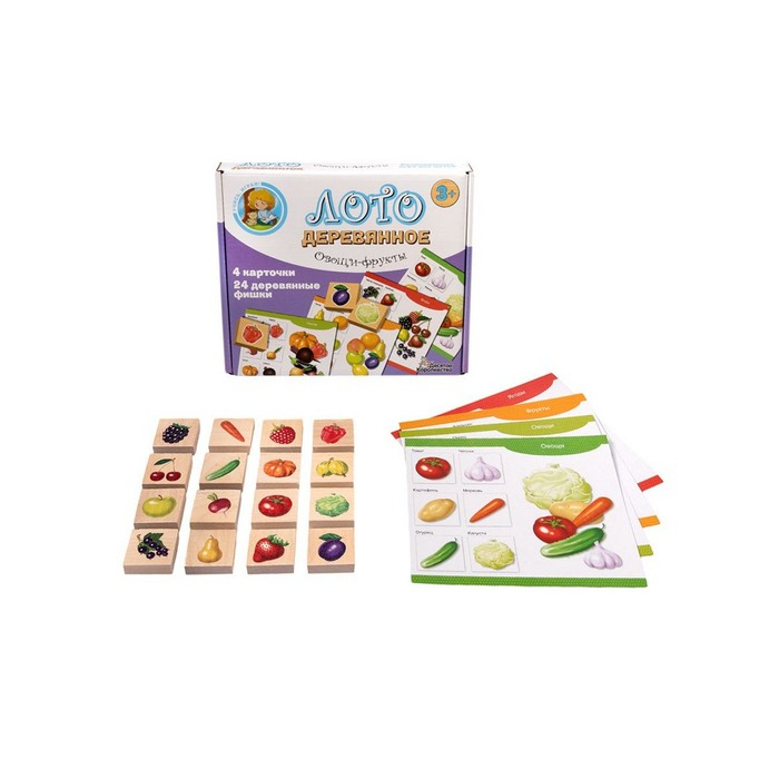 Лото деревянное «Овощи и фрукты» Лото деревянное «Овощи и фрукты»