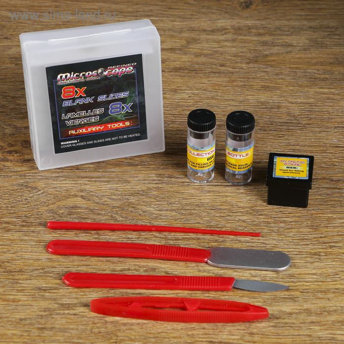 Микроскоп, кратность увеличения 450х, 200х, 80х, с подсветкой, белый Микроскоп, кратность увеличения 450х, 200х, 80х, с подсветкой, белый