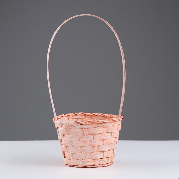 Корзина плетеная 13х9,5/28 см, персиковый, бамбук Корзина плетеная 13х9,5/28 см, персиковый, бамбук