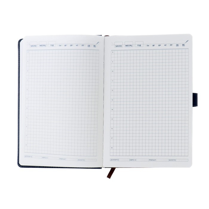 Ежедневник недатированный А5, 140 листов в клетку, с хлястиком, обложка кожзам, МИКС Ежедневник недатированный А5, 140 листов в клетку, с хлястиком, обложка кожзам, МИКС