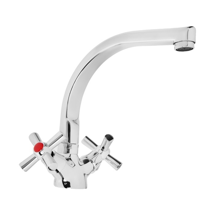 Смеситель для кухни ZEIN Z7215, двухвентильный, кран-букса латунь 1/2 Смеситель для кухни ZEIN Z7215, двухвентильный, кран-букса латунь 1/2", латунь, хром