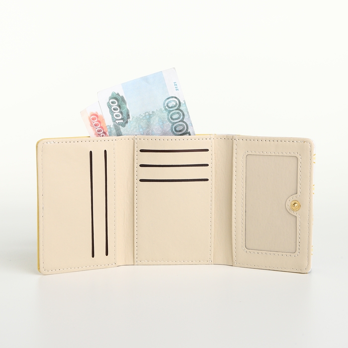 Кошелёк женский на кнопке, цвет жёлтый Кошелёк женский на кнопке, цвет жёлтый