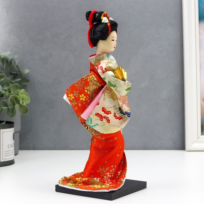 Кукла коллекционная  Кукла коллекционная "Гейша с веером" МИКС 27х9,5х9,5 см
