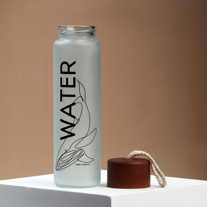 Бутылка для воды WATER, стекло, цвет МИКС, 350 мл Бутылка для воды WATER, стекло, цвет МИКС, 350 мл