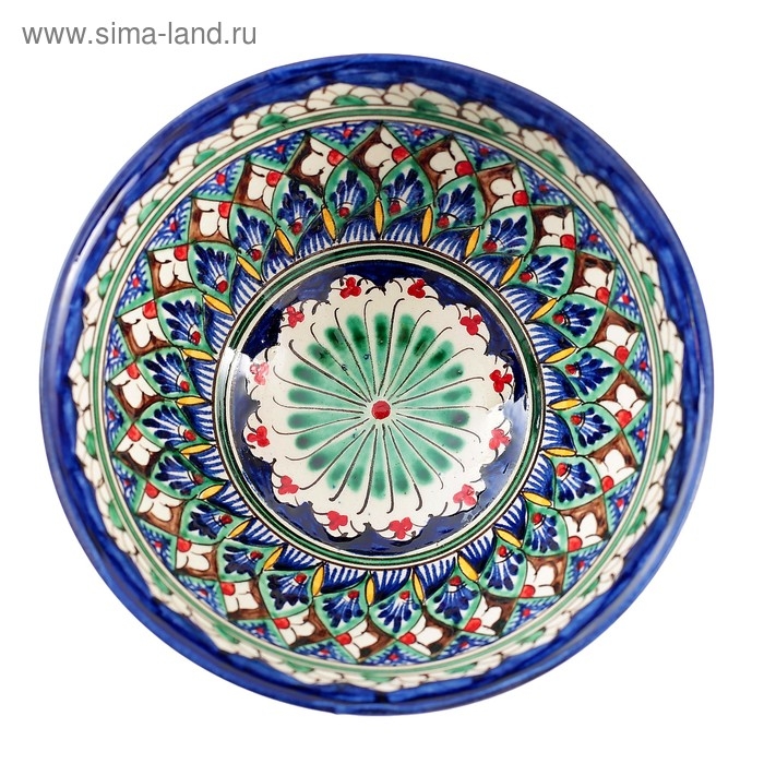 Коса Риштанская Керамика  Коса Риштанская Керамика "Цветы" 15 см, малая, синяя