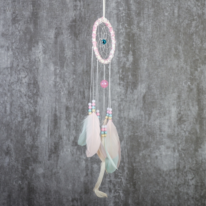 Ловец снов Ловец снов "Паутинка с пёрышками пастельных тонов" d=11,5 см длина 48 см