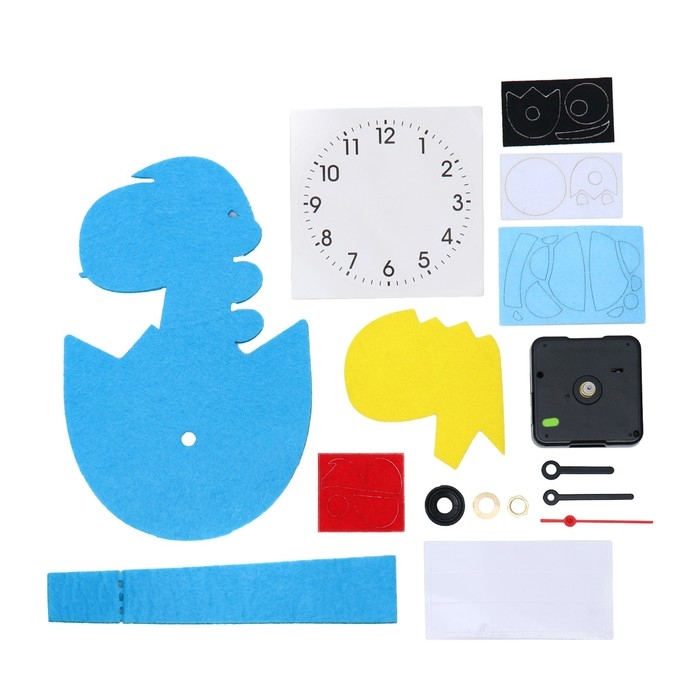 Часы настольные DIY Часы настольные DIY "Динозавр из фетра" детские, набор для творчества, 23 х 21 см, АА