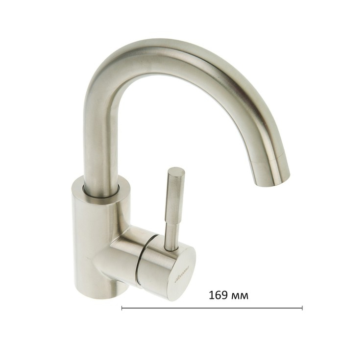 Cмеситель для раковины Accoona A9690-3, однорычажный, с гайкой, нержавеющая сталь Cмеситель для раковины Accoona A9690-3, однорычажный, с гайкой, нержавеющая сталь