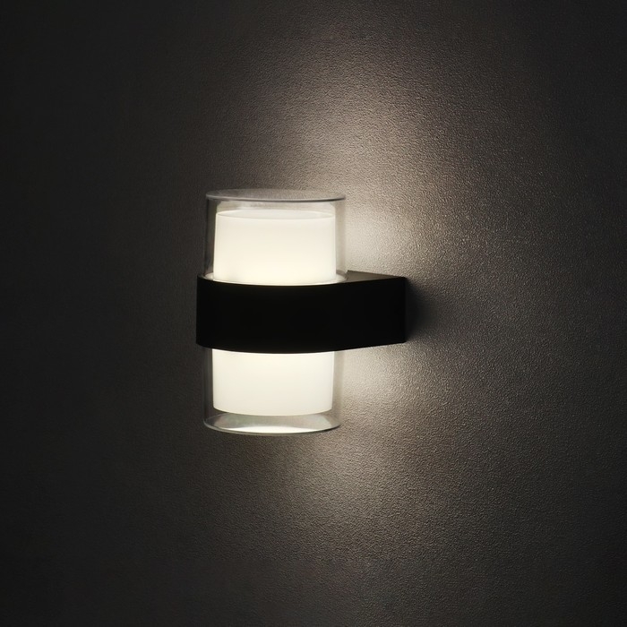 Светильник фасадный «Гранд двойной», FSD-076, 10 Вт, 4000К, IP65, 220 В, пластик, черный Светильник фасадный «Гранд двойной», FSD-076, 10 Вт, 4000К, IP65, 220 В, пластик, черный