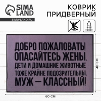 Коврик придверный «Добро пожаловать», 40 х 60 см