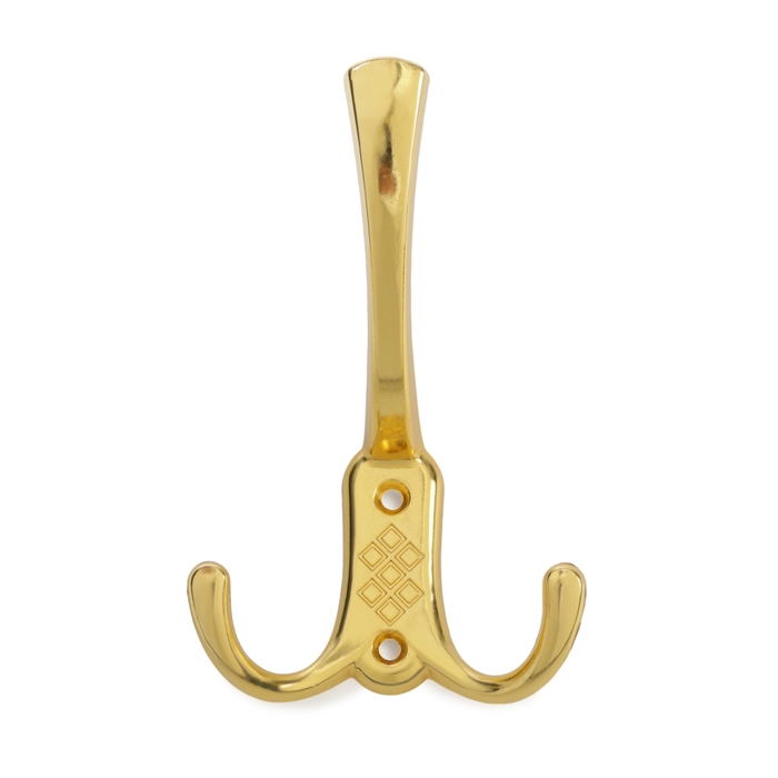 Крючок мебельный ТУНДРА TKT003 LIGHT, трехрожковый, золото Крючок мебельный ТУНДРА TKT003 LIGHT, трехрожковый, золото