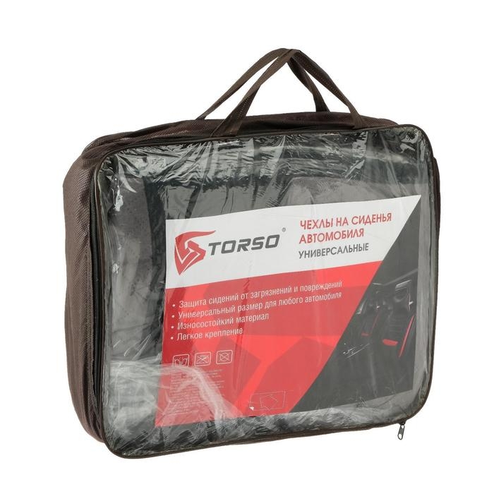 Авточехлы TORSO Premium универсальные, 6 предметов, чёрно-серый AV-10 Авточехлы TORSO Premium универсальные, 6 предметов, чёрно-серый AV-10