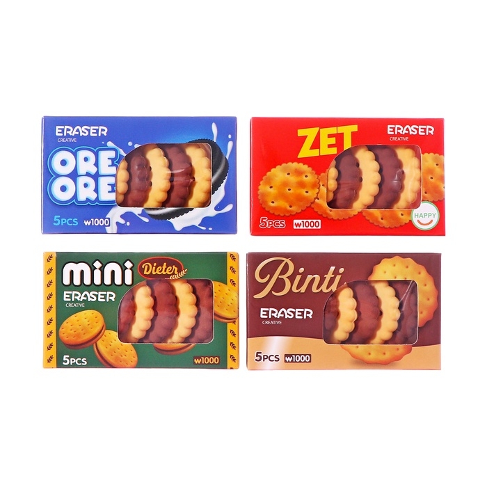 Набор ластиков фигурных 5 штук Крекер в коробке Набор ластиков фигурных 5 штук Крекер в коробке