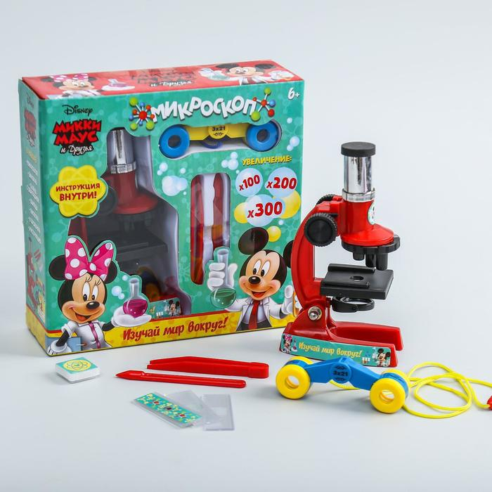 Микроскоп «Микки Маус и друзья», с биноклем и пинцетами, цвет МИКС Микроскоп «Микки Маус и друзья», с биноклем и пинцетами, цвет МИКС