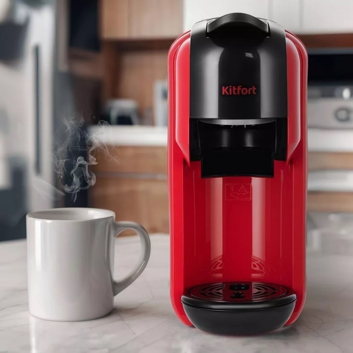 Кофеварка Kitfort КТ-7403, капсульная, 1450 Вт, 0.6 л, чёрно-красная Кофеварка Kitfort КТ-7403, капсульная, 1450 Вт, 0.6 л, чёрно-красная