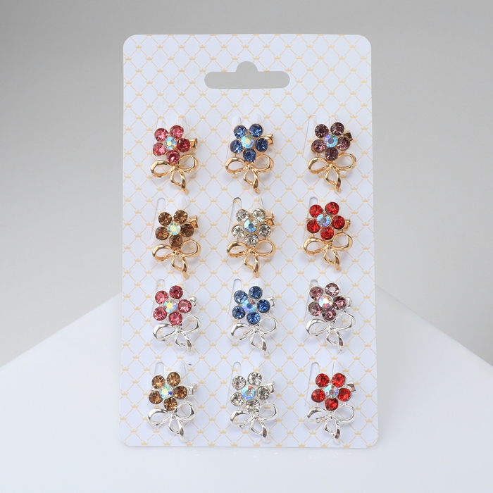 Брошь «Ассорти» цветы с бантом, цвет МИКС (неделимая фасовка 12 шт., цена за шт.) Брошь «Ассорти» цветы с бантом, цвет МИКС (неделимая фасовка 12 шт., цена за шт.)