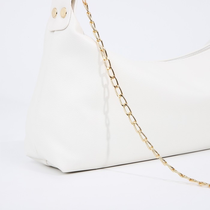 Сумка-багет на молнии, цвет белый Сумка-багет на молнии, цвет белый