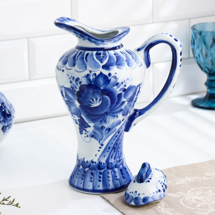 Кувшин «Лето», 17,2х17,2х29 см, 1,6 л, гжель Кувшин «Лето», 17,2х17,2х29 см, 1,6 л, гжель