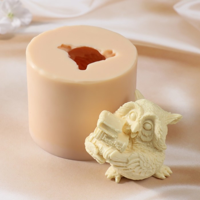 Молд силиконовый Молд силиконовый "Сова с книгами" Силикон 8х7х8,5 см