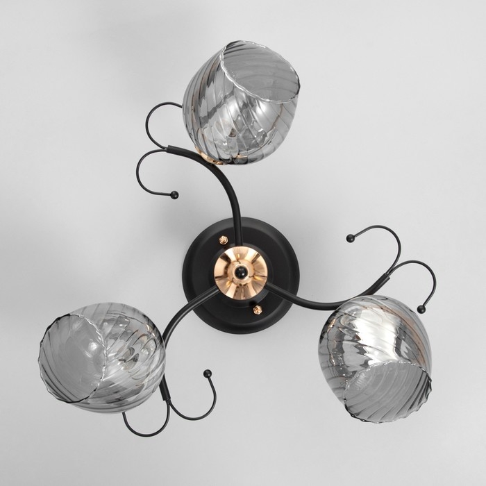 Люстра Люстра "Аста" 3хЕ27 40Вт чёрно-золотой 50х50х27 см BayerLux