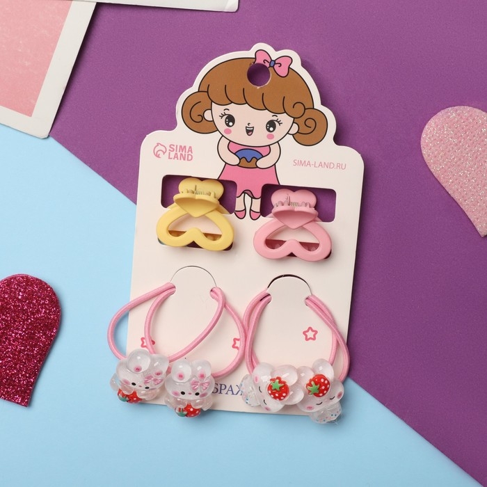 Набор для волос Набор для волос "Малышка" (4 резинки,2 краба) зайчики