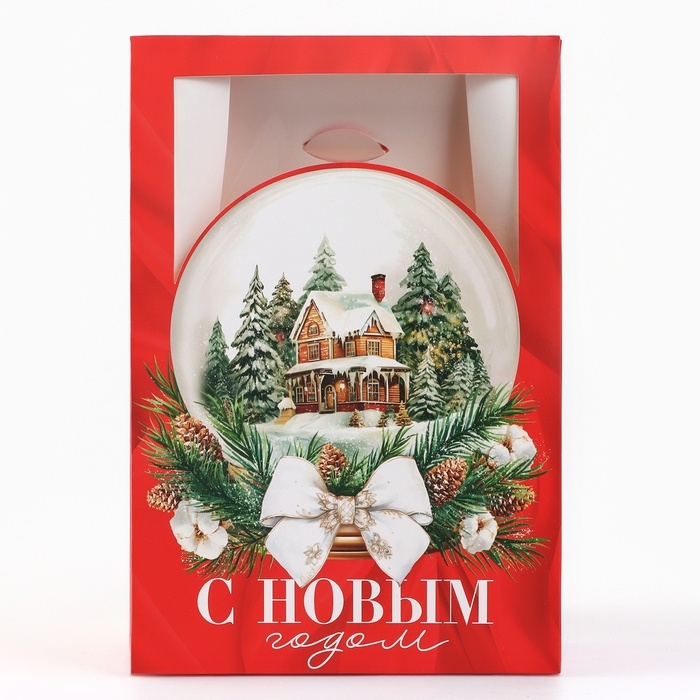 Коробка подарочная новогодняя складная «Снежный шар», 15 х 7 х 22 см, Новый год Коробка подарочная новогодняя складная «Снежный шар», 15 х 7 х 22 см, Новый год