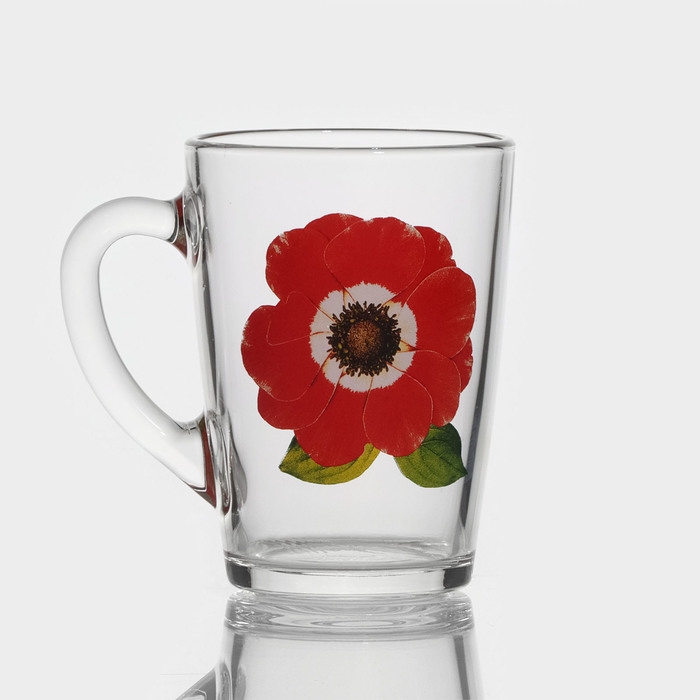 Кружка стеклянная «Коллекция цветов», 300 мл, рисунок МИКС Кружка стеклянная «Коллекция цветов», 300 мл, рисунок МИКС