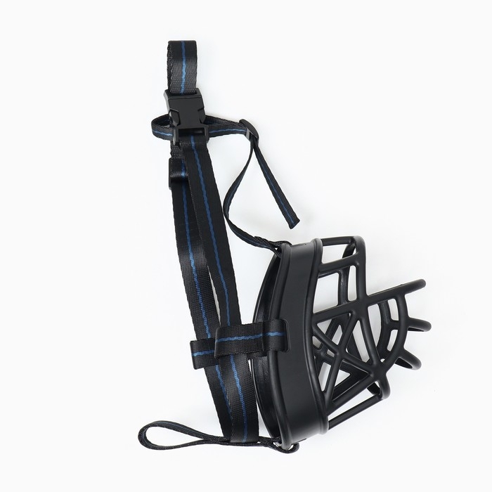 Намордник для собак №6 с трехсторонним ремешком, каучук, ДН 13 см, ОМ 41 см, чёрный Намордник для собак №6 с трехсторонним ремешком, каучук, ДН 13 см, ОМ 41 см, чёрный