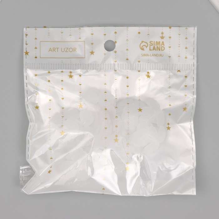 Бусины для творчества пластик Бусины для творчества пластик "Трилистник белый матовый" набор 30 шт 2,2х2,2 см