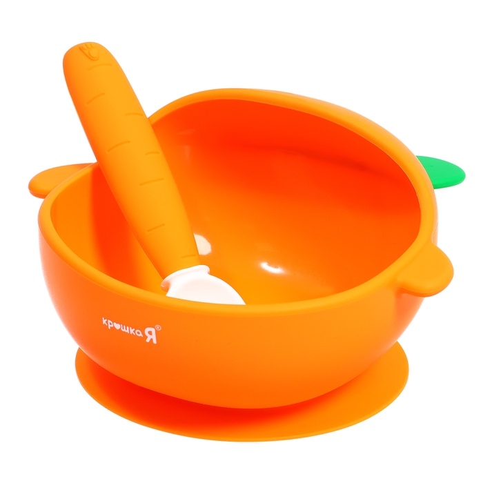 Набор для кормления, пищевой силикон, цвет оранжевый Набор для кормления, пищевой силикон, цвет оранжевый