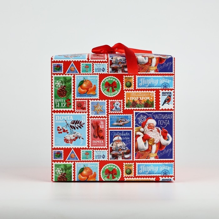 Коробка подарочная новогодняя складная «Новогодняя почта 2025», 18 х 18 х 18 см, Новый год Коробка подарочная новогодняя складная «Новогодняя почта 2025», 18 х 18 х 18 см, Новый год