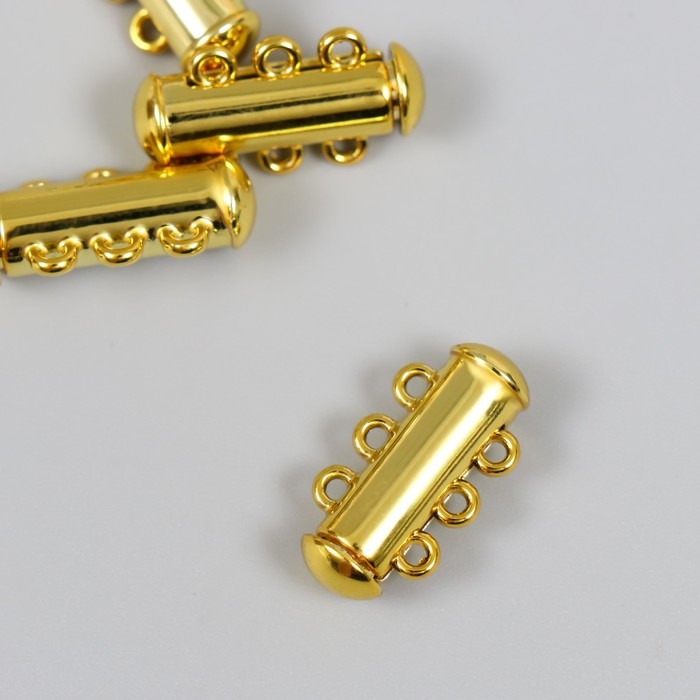 Застёжка магнитная трёхрядная металл золото 0,6х2,1 см Застёжка магнитная трёхрядная металл золото 0,6х2,1 см