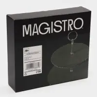 Этажерка для фруктов и десертов Magistro Valley, 2 яруса, d=25/20&times;24 см, сланец, чёрная