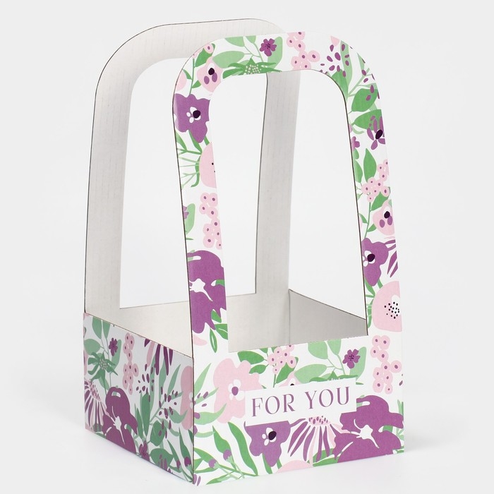Коробка-переноска для цветов «Only for you», 12 × 12 × 22 см Коробка-переноска для цветов «Only for you», 12 × 12 × 22 см
