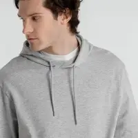 Толстовка с капюшоном унисекс Hoodie, серый меланж, размер XS