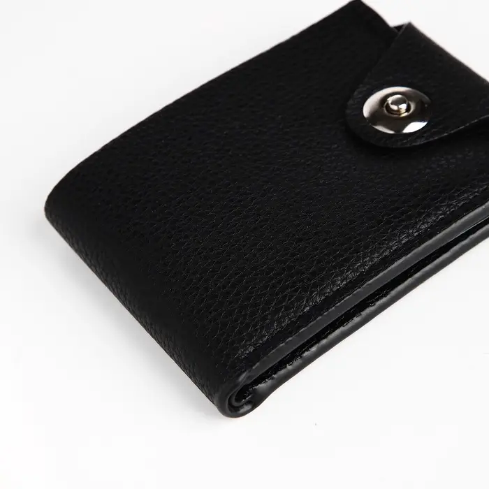 Портмоне мужское, на магните, 3 отделения, чёрное