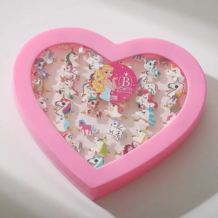 Кольцо детское «Выбражулька» единороги, форма МИКС, цветное, безразмерное Кольцо детское «Выбражулька» единороги, форма МИКС, цветное, безразмерное