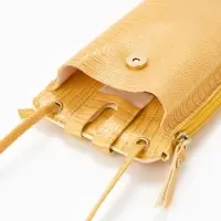 Сумка на магните, с длинным ремнём, однотонная, 10&times;2.5&times;20 см, жёлтая