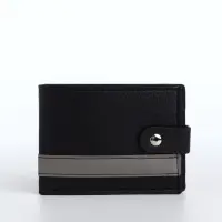 Портмоне мужское &laquo;Кхата&raquo;, на кнопке, отдел для карт, монет, чёрное
