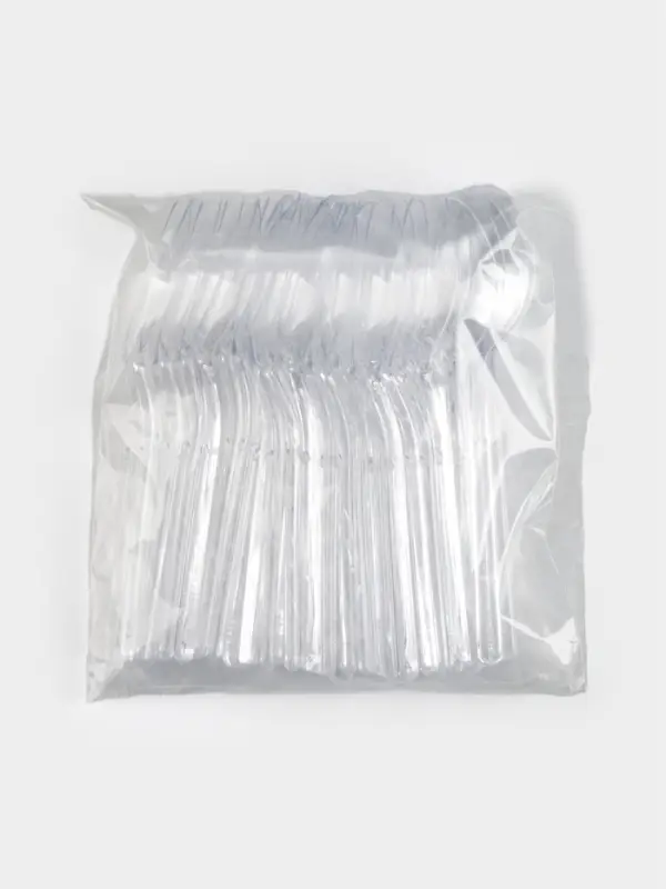 Ложка одноразовая для фуршета, набор 50 шт., 10 см, пластик, прозрачная